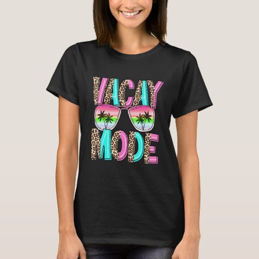 Tie Dye Leopard Vacay Mode Family Vacation Summer Tシャツ (正面)