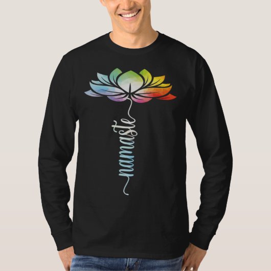 Tie Dye Lotus Flower Yoga Zen Meditation Namaste Tシャツ (正面)