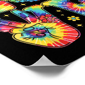 Tie Dye Love Peace Sign Retro Hippie T-shirt.png  ポスター (角)