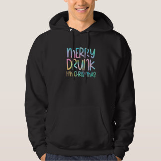 Tie Dye Merry Drunk I'm Christmas Family Christmas パーカ