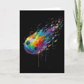 Tie-dye Paint Splats Soccer Footbyll Player Fans E カード (正面)