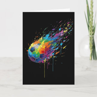 Tie-dye Paint Splats Soccer Footbyll Player Fans E カード