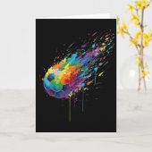 Tie-dye Paint Splats Soccer Footbyll Player Fans E カード (黄色い花)