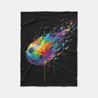 Tie-dye Paint Splats Soccer Footbyll Player Fans E フリースブランケット
