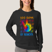 Tie dye peace hand sign 100 days of school 100th d tシャツ (正面)