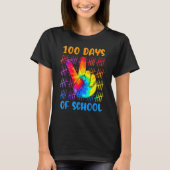Tie dye peace hand sign 100 days of school 100th d tシャツ (正面)
