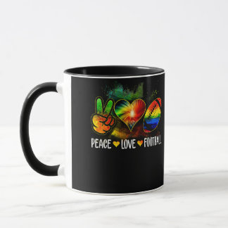 Tie Dye Peace Love Football Football Lover Game マグカップ