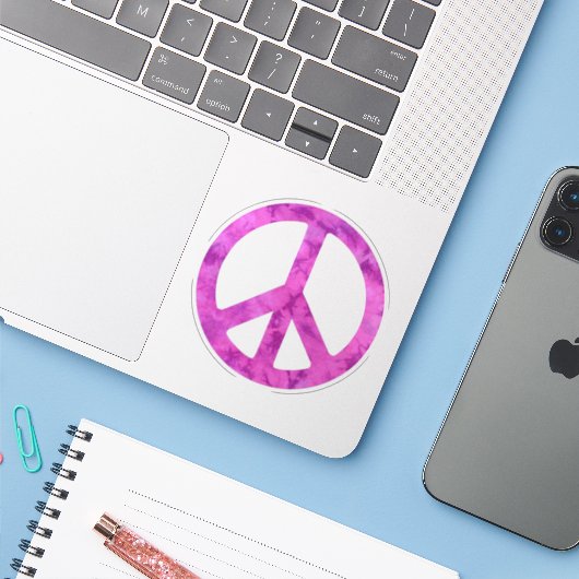Tie Dye Peace Sign シール (ノートパソコンとiPhone)