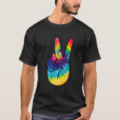 Tie Dye Peace Sign Hand  Hippies V   1 Tシャツ (正面)