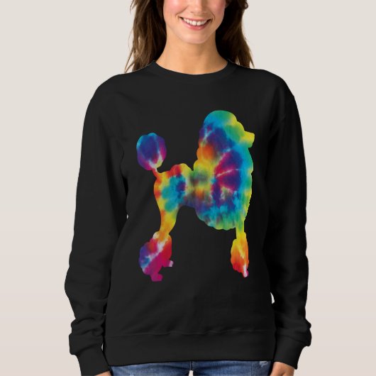 Tie Dye Poodle  Canine Dog  Pet Trainer Breeder スウェットシャツ (正面)