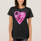 Tie Dye Print  Pet Love Heartbeat Pulse Tシャツ (正面)