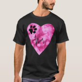 Tie Dye Print  Pet Love Heartbeat Pulse Tシャツ (正面)