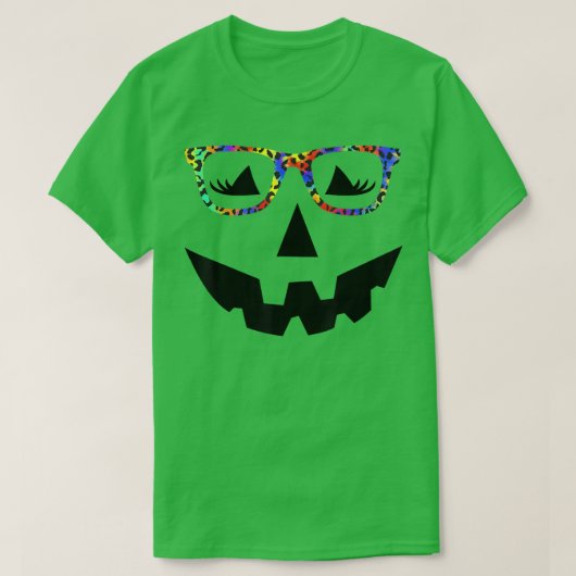 Tie Dye Pumpkin Face With Sunglasses Halloween Tシャツ (デザイン正面)