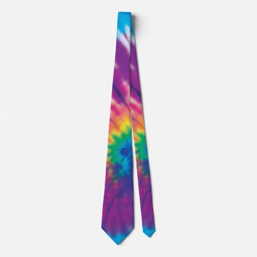 Tie-Dye Purple Blue Yellow Cute Colorful Pattern ネクタイ (正面)