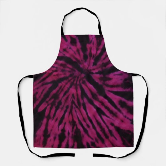 Tie-Dye Purple Pink Black Hippie Retro Pattern  エプロン (正面)