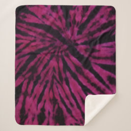 Tie-Dye Purple Pink Black Hippie Retro Pattern  シェルパブランケット