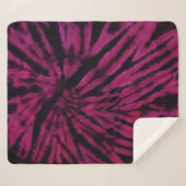 Tie-Dye Purple Pink Black Hippie Retro Pattern  シェルパブランケット (正面(横))