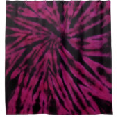 Tie-Dye Purple Pink Black Hippie Retro Pattern シャワーカーテン (正面)