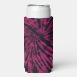 Tie-Dye Purple Pink Black Hippie Retro Pattern  スリム缶クーラー