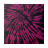 Tie-Dye Purple Pink Black Hippie Retro Pattern  タイル (正面)