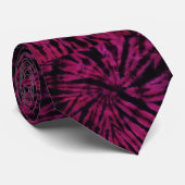 Tie-Dye Purple Pink Black Hippie Retro Pattern ネクタイ (ロール)