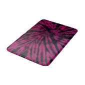 Tie-Dye Purple Pink Black Hippie Retro Pattern  バスマット (アングル)