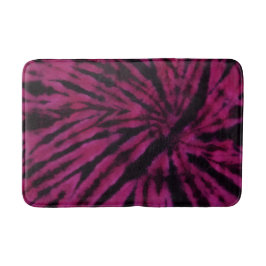 Tie-Dye Purple Pink Black Hippie Retro Pattern  バスマット