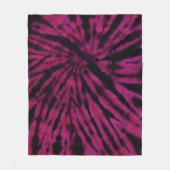 Tie-Dye Purple Pink Black Hippie Retro Pattern  フリースブランケット (正面)