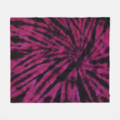 Tie-Dye Purple Pink Black Hippie Retro Pattern  フリースブランケット (正面(横))