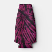 Tie-Dye Purple Pink Black Hippie Retro Pattern  ボトルクーラー (正面)