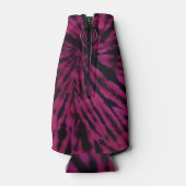 Tie-Dye Purple Pink Black Hippie Retro Pattern  ボトルクーラー (裏面)