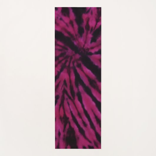Tie-Dye Purple Pink Black Hippie Retro Pattern ヨガマット (正面)