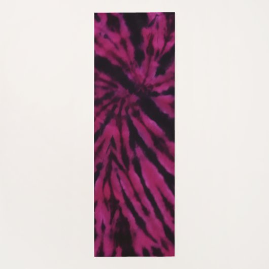 Tie-Dye Purple Pink Black Hippie Retro Pattern  ヨガマット (裏面)