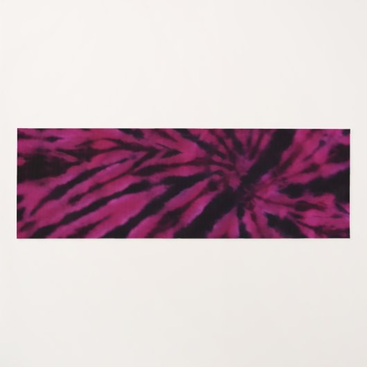 Tie-Dye Purple Pink Black Hippie Retro Pattern  ヨガマット (正面(横))