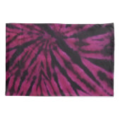 Tie-Dye Purple Pink Black Hippie Retro Pattern 枕カバー (裏面)