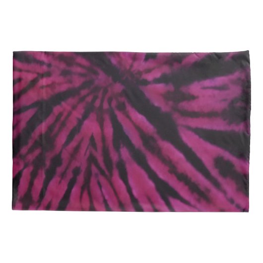 Tie-Dye Purple Pink Black Hippie Retro Pattern  枕カバー (裏面)