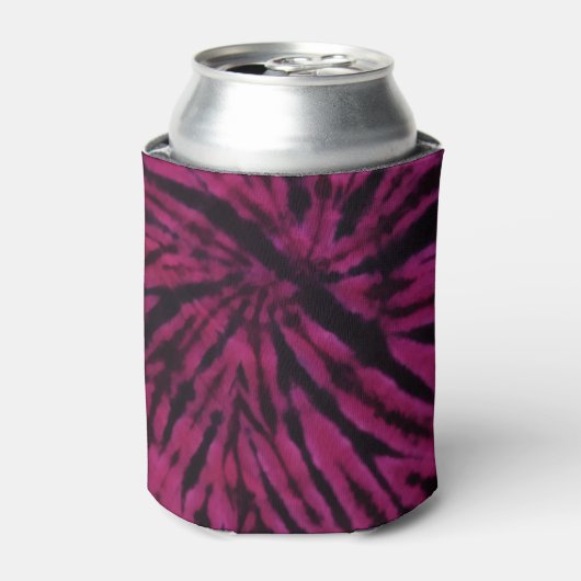 Tie-Dye Purple Pink Black Hippie Retro Pattern  缶クーラー (缶正面)
