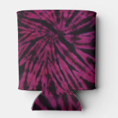 Tie-Dye Purple Pink Black Hippie Retro Pattern  缶クーラー (裏面)