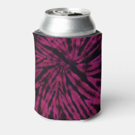 Tie-Dye Purple Pink Black Hippie Retro Pattern  缶クーラー