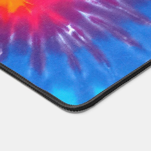 Tie Dye Rainbow Retro Design デスクマット (コーナー)