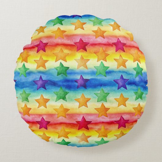 Tie Dye Stars ラウンドクッション (正面)