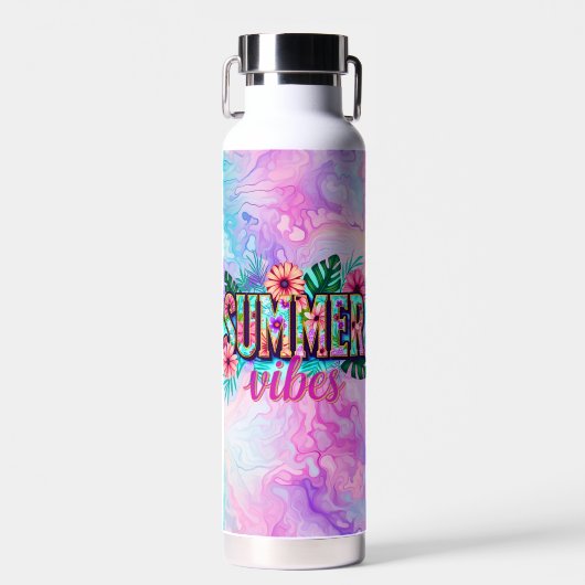 Tie-Dye Summer Vibes ウォーターボトル (正面)