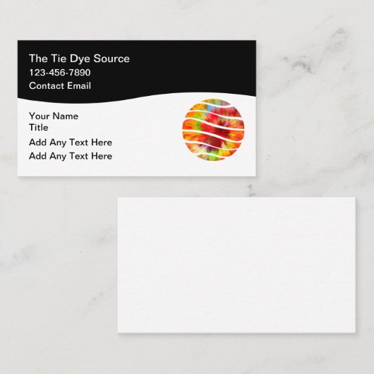 Tie Dye Theme Trendy Business Cards 名刺 (正面/裏面)