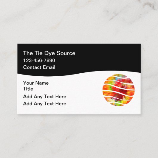 Tie Dye Theme Trendy Business Cards 名刺 (正面)