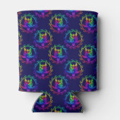 Tie Dye Tribal Turtle Moari Sun Blue 缶クーラー (裏面)