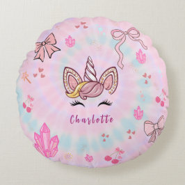  Tie Dye Unicorn Coquette Bow  ラウンドクッション