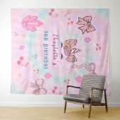  Tie Dye Unicorn Coquette Bow Birthday Backdrop  タペストリー (インサイチュ(横))