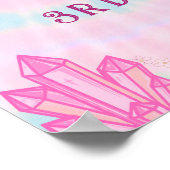 Tie Dye Unicorn Coquette Bow Birthday welcome sign ポスター (角)