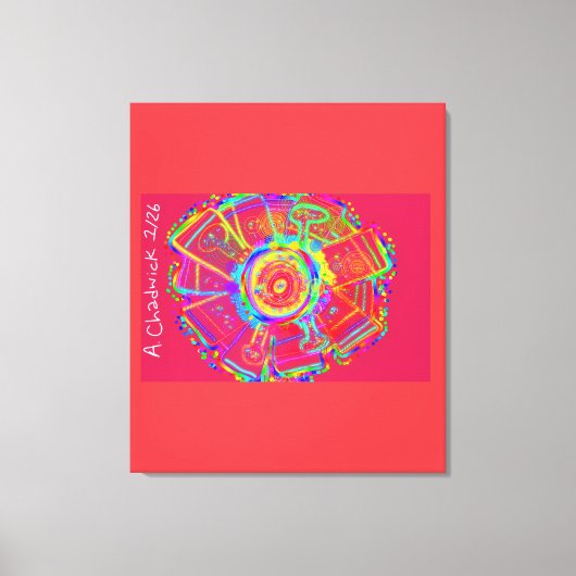 Tie-Dye Wheel Fan Flower Drawstring Backpack キャンバスプリント (正面)