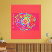 Tie-Dye Wheel Fan Flower Drawstring Backpack キャンバスプリント (インサイチュ (リビング))